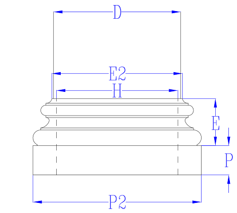 Column Base Line Drawing